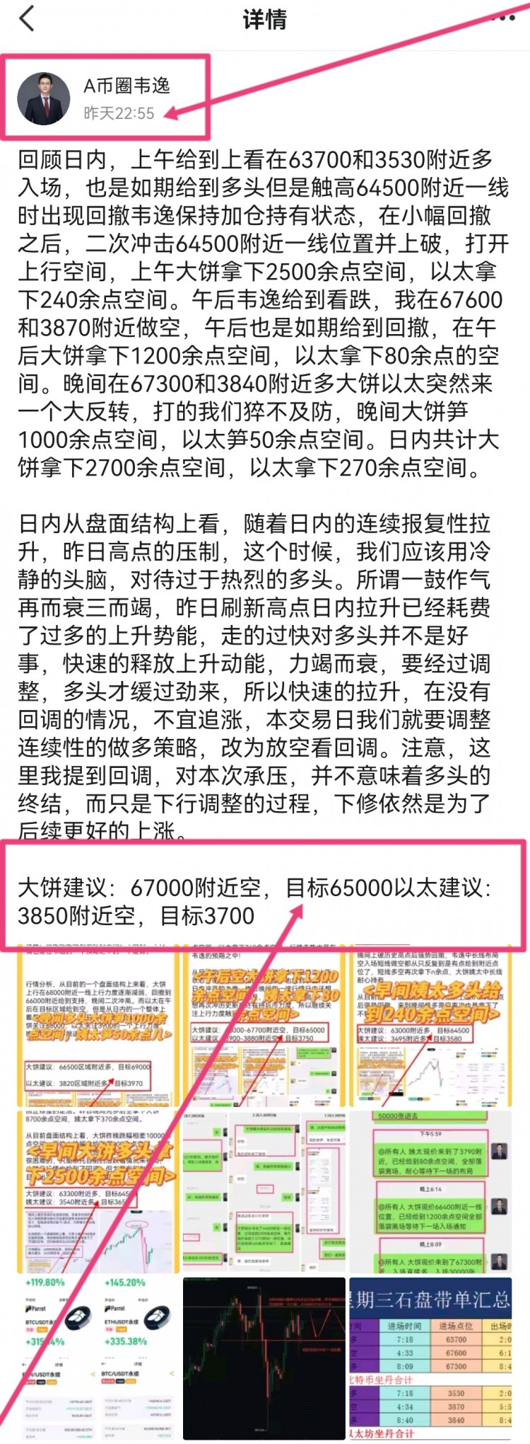 [韦逸说币]韦逸晚盘看空大饼成功拿下1300余点空姨太拿下40余点空