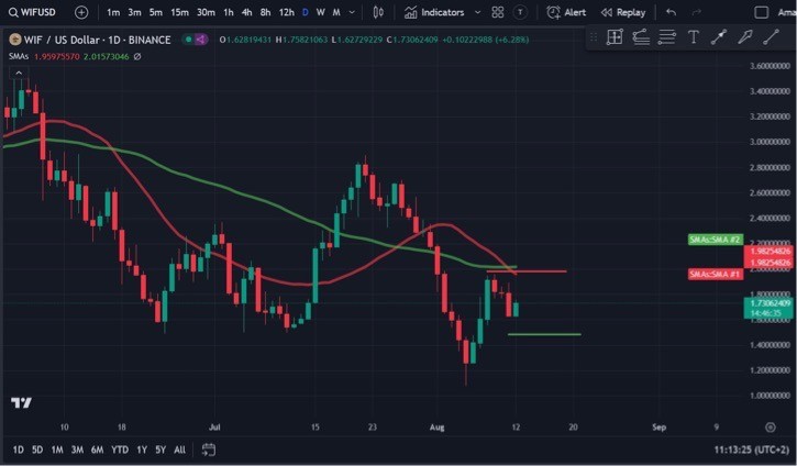 Dofwifhat（WIF）24小时内下降了近8%